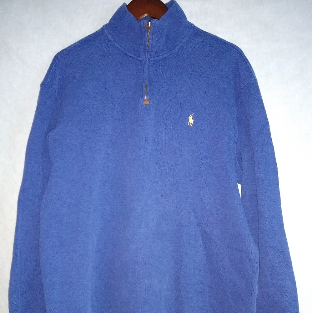 Ralph Lauren Blue 1/4 Zip Sweater Size XL